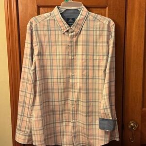 George Men's Light Pink and Blue Plaid Shirt